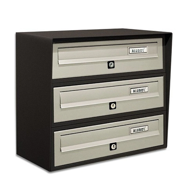 Vendita online Casellario postale 3 posti orizzontale esterno - Slim